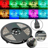 Cinta Led Multicolor Rgb Luz 5mts + Control + Adaptador 110v