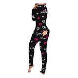 Pijama Navideño Para Mujer, Pijama Con Espalda Abierta