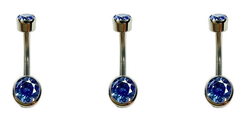 Piercing Zircônias Swarovski Azul Ártico Luxuoso Sofisticado