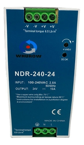 Ndr-240-24, Ultrafino, Montado En Riel Din, 24 V, 10 A Para