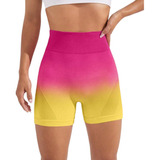 Calza Corta Short Seamless Frunce Push Up Degradé Importado