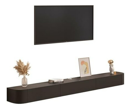 Mueble Tv Flotante Con Cajones - Negro 160cm