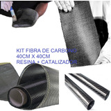 Kit Fibra De Carbono Tela 40 X 40cm + Kit Resina Endurec 3k