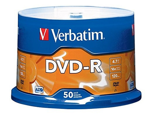 Verbatim 4.7gb Hasta 16x Marca Grabable Azo Dvd-r 50 Discos 