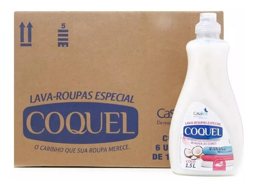 Kit Atacado 6 Lava Roupas Bebe Coquel Coco 500ml Excelente!