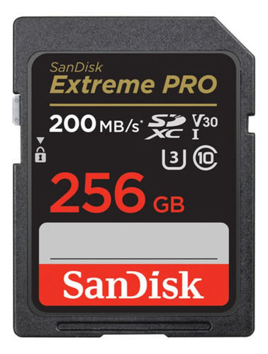 Cartão De Memória Sandisk Sdxc Extreme Pro 256gb 200mb/s
