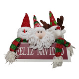 Adorno Colgante Feliz Navidad Decoración Puerta Hogar 23cm