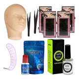 Kit Completo Treinamento Alongamento Cílios Fio A Fio Boneca