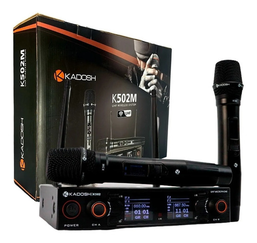 Microfone Sem Fio Duplo Kadosh K502m Bateria Recarregável