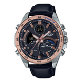 Reloj Hombre Casio Ecb-900gl-1bdr Edifice Color De La Correa Negro Color Del Bisel Rosa Color Del Fondo Negro