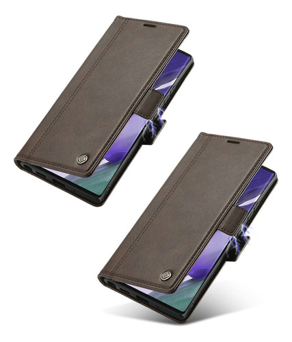 2×funda De Cuero For iPhone Carcasa Tipo Cartera Anti-caída