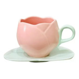 Rt Taza Tulipanes Morados Flores Juego De Platillos