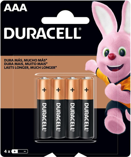 Pilha Alcalina Aaa Pequena Duracell Com 4 Unidades