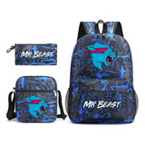 Mochila Con Estampado De Gato Relámpago Mr. Beast, Mochila P Color Estilo 3