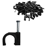 Abrazadera J-hook Negra Con Clavo, 20mm, Cable Clips Etherne