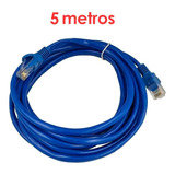 10x Cabo Rede Cat5e Azul 5m Metros Internet Lan Utp Montado