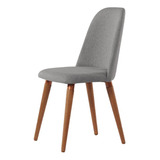 Cadeira New Drop - Natural C/ Linho Cinza - Cobre