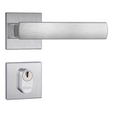 Fechadura Externa 803/35 Roseta Quadrada Inox Escovado Stam