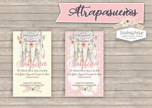 Tarjetas Invitaciones Digitales  Atrapa Sueños