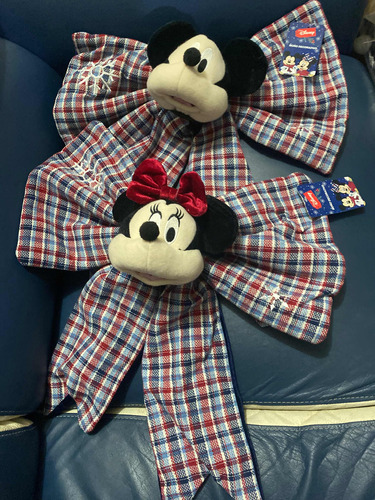 Moño Navideño De Mickey Y Minnie Disney El Par