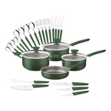 Bateria De Cocina Lyf Verde 25 Pzas