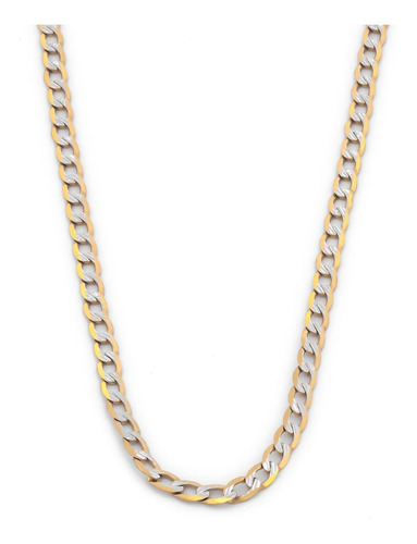 Cadena Barbada Diamantada Oro Italiano Sólido 10k 45cm 