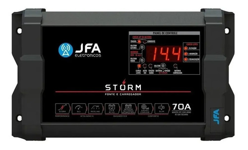 Fonte Automotiva Jfa 70a Slim Bivolt Voltímetro Digital Som