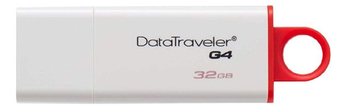 Memoria Usb Kingston Datatraveler G4 Dtig4 32gb 3.0 Blanco Y Rojo