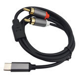 Cable Macho Tipo C A Rca Doble Para Tv, Equipos De 1 Metro