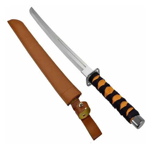 Facão Katana Samurai Espada Com Fio De Corte + Bainha Couro