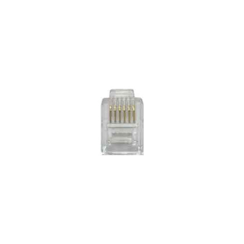 100 Conector Plug Rj11 Telefonico 6x6 6 Vias Pcte