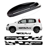 Kit Faixa Lateral Traseira + Soleira 4 Portas Novo Fiat Uno