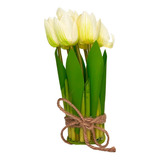 Ramo De Tulipanes Artificiales 6 X 19 Cm Blanco