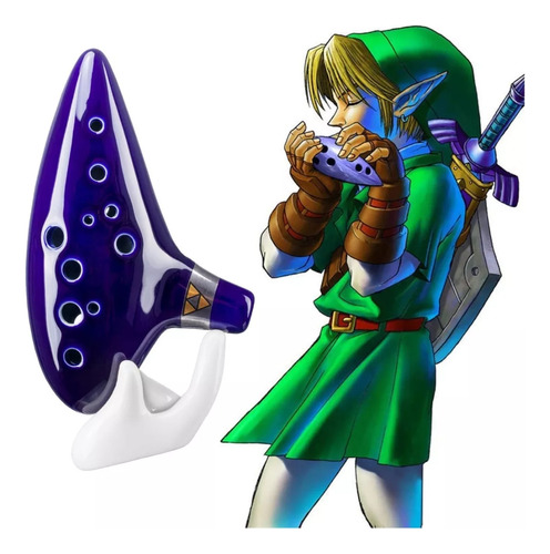 Ocarina La Leyenda De Zelda 12 Huecos En Cerámica Harmonica