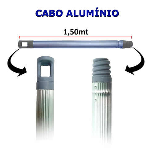Cabo De Alumínio Resistente Para Vassoura Rodo Cores 150cm