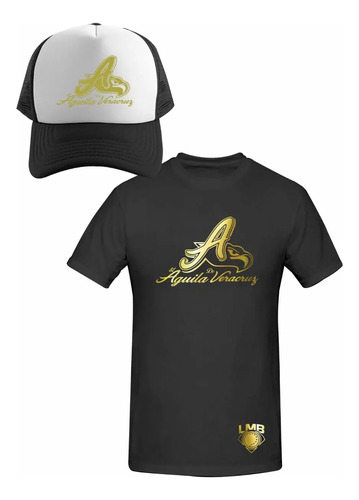 Kit De Playera + Gorra Modelo El Águila De Veracruz Gold | Meses sin interés