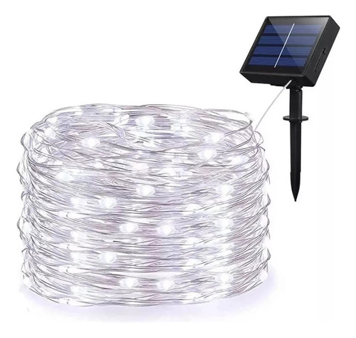 Luces Hada Solar 10m - Blanco Frio - Led Tipo Alambre