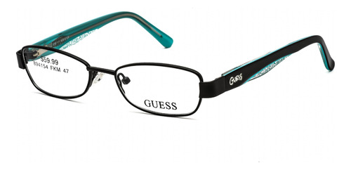 Gafas Guess Gu 9092 B84 Negro Satinado/turquesa Para Mujer
