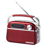 Radio Portátil Bt 2banda Am/fm Usb Rojo Daewoo Di-rh221rd