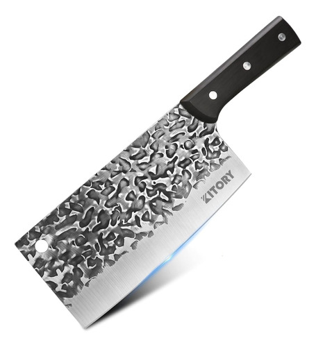 Cuchillo Hacha Chef Carnicero Acero Alto Carbono Hoja 17,5cm