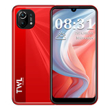 Twl F1x Teléfonos Dual Sim Auriculares De Regalo 2gb Ram+16gb 6.53 Pulgadas Hd Con Desbloqueo Facial Android 10 Rojo Smartphone 3500mah