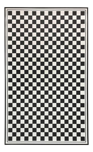 Alfombra Vinilica Damero Negro Blanco 90x150cm Kreatex