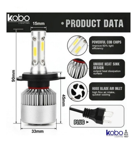 Foco Kit Led Faro 24v Rally Dakar Auto Camioneta H4 H7 H11 + Foto 2