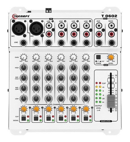 Mesa Som Taramps 6 Canais 16 Conexões T 0602 Bivolt