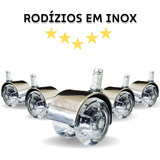 Pçs 5 Rodinhas Giratorio Inox Anti-ruido Cadeira Manicure