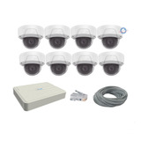 Kit 8 Camaras Ip 2 Mpx Nvr 8 Ch Poe Hilook Domo 1080 H265+