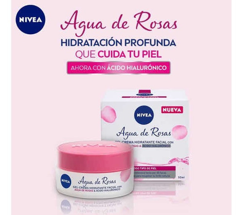 Gel Crema Facial Nivea Con Agua De Rosas 2 Pzas 50ml C/u
