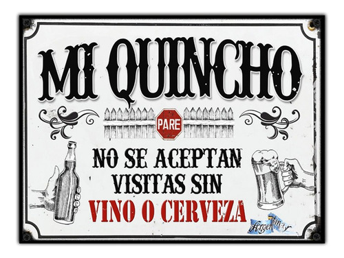 #1084 - Cuadro Vintage - Cerveza Beer Quincho Bar No Chapa