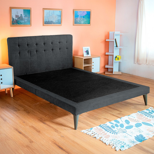 Cama Individual Roomi Livy Base Plegable Y Cabecera 