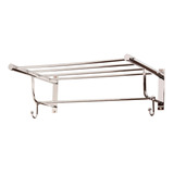 Estante Rack Toallero Con Dos Perchas Bronce Cromado 60 Cm